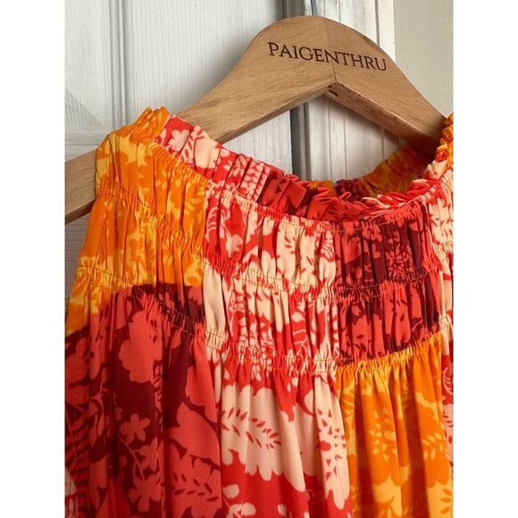 Ann Taylor Red and Orange Floral Maxi Dress - Picture 3 of 8
